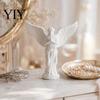 Praying Angel Ornament 3D Printed Figurine, Retro Guardian Angle Statue, Healing Sculpture Artistic Winged Women Decoration for Home Office,