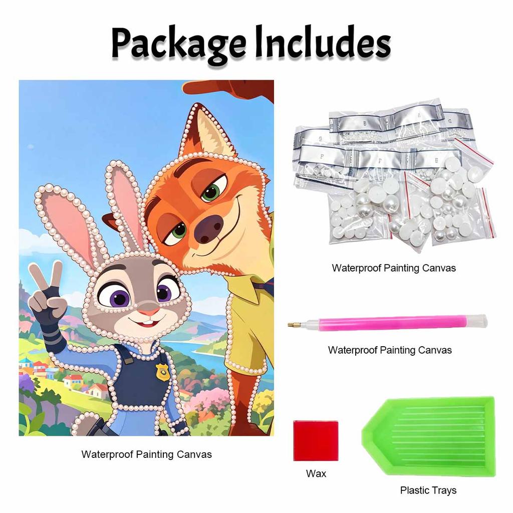 Disney Pearl Painting DIY Judy and Nick CP Feeling Directly Full of Pearl Art Painting Pearl Gem Painting, Home Wall Decoration Crafts