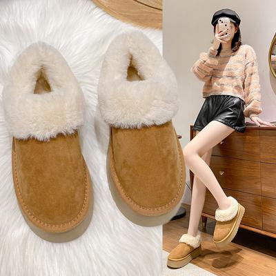 Platform Cotton Shoes Winter 2025 New Fur Integrated Wool Shoes Piled Thickened Warm Northeast Snow Boots Women