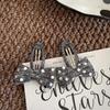 Silver-Gray Sequin Bow Hair Clip for Kids