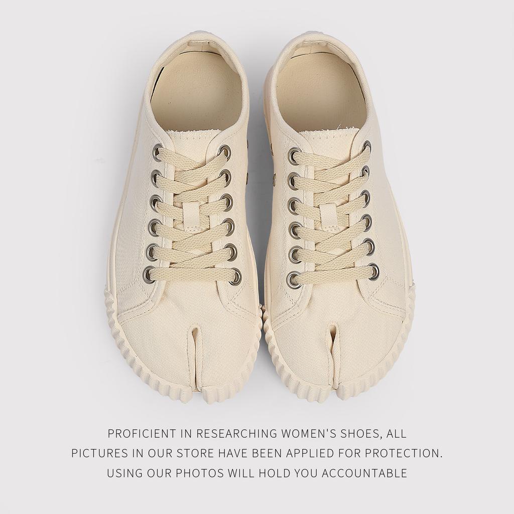 Split FingersBiscuit Shoes Magilla Canvas Shoes Women'S Versatile SplitToed Shoes Fashion Horseshoe Shoes