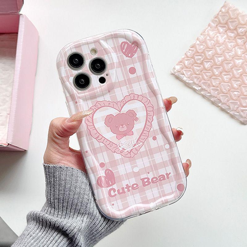 

Розовый чехол для телефона с сеткой из сердечек для Apple 11XS, 14, 15Pro и 16ProMax с точными вырезами iPhone 11 Pro Max