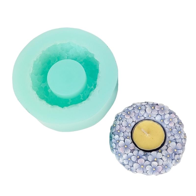 Silicone Candle Stand Molds Flower Embossed Candle Stand Molds for Tealight Holder Plaster Ornaments Room Decorations 1