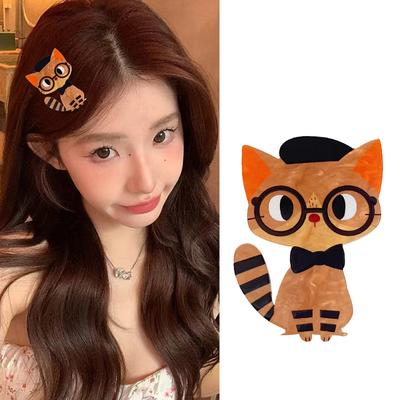 Cute Cartoon Plastic Cat Hairpin For Women Girls Sweet Hair Ornament Hair Clip Barrette Hairgrip Fashion Hair Accessories