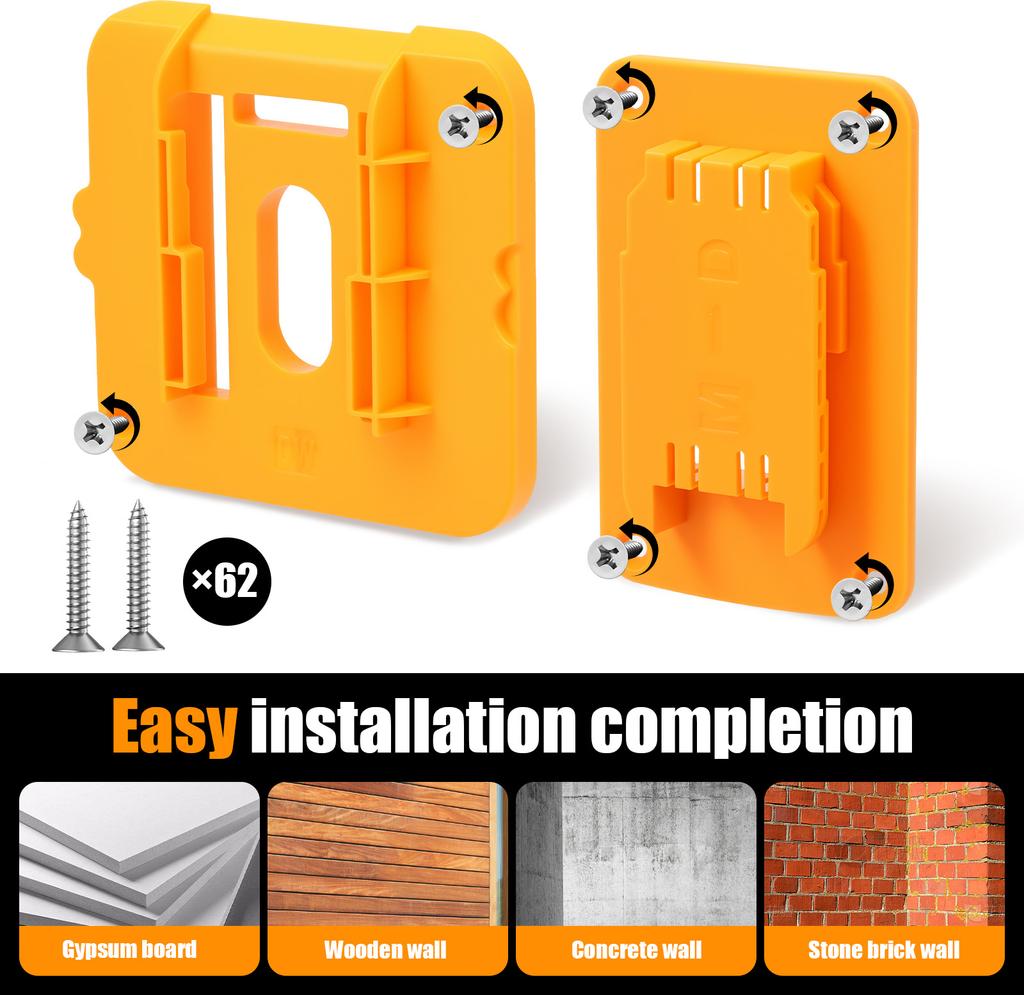 Tool Holders and Battery Mounts for Dewalt 20V and Milwaukee Tools ABS Drill and Battery Storage Rack for Garage, Workshop
