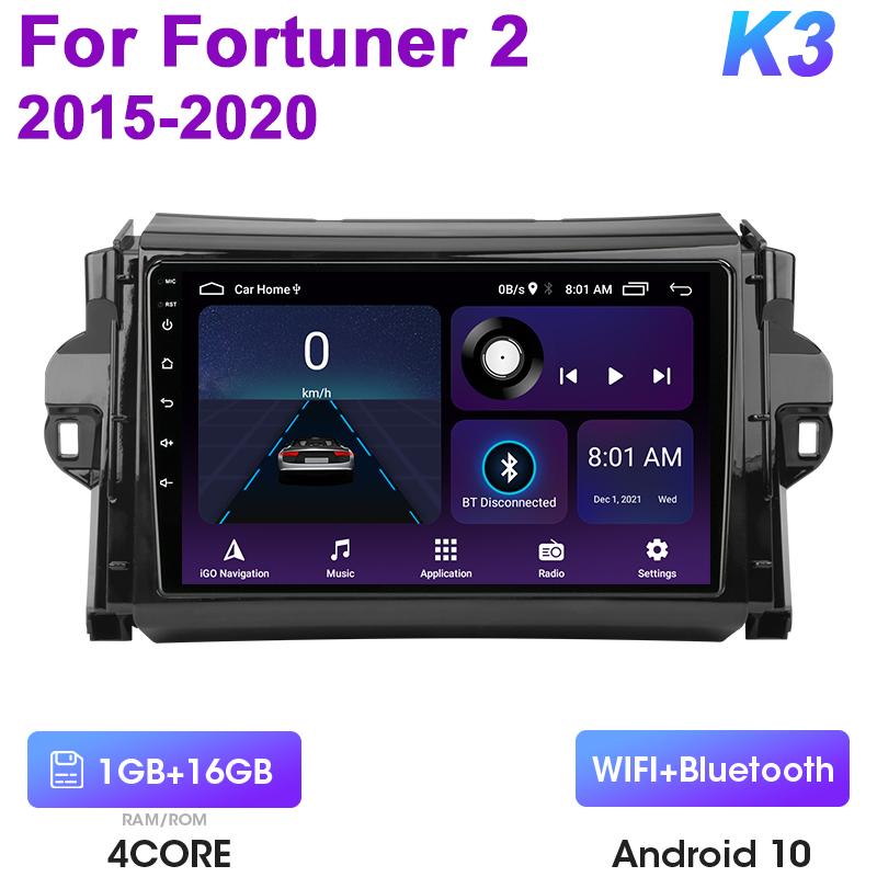 

2 Din Android 12 автомобильное радио для Toyota Fortuner 2 2015-2020 мультимедийный видеоплеер GPS 4G Carplay Авто Стерео RDS DVD головное устройство