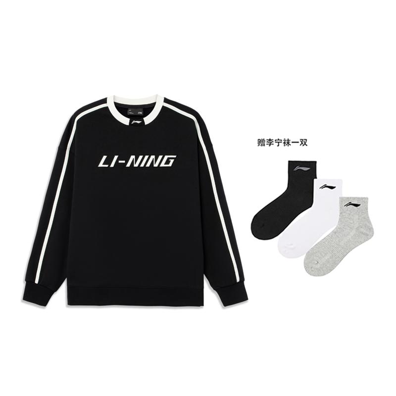 Li Ning Sports Life Collection Sweatshirt Unisex Black AWDU917-1