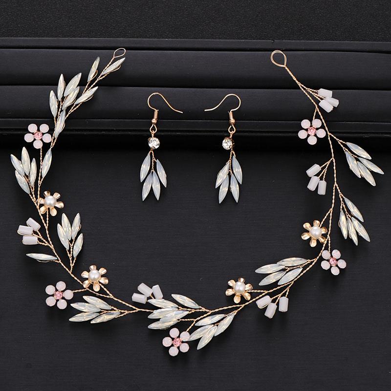 

Модные свадебные аксессуары для волос ручной работы, золотистый ободок со стразами и кристаллами, свадебная тиара, серьги, королевские аксессуары для волос, 3 предмета