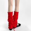 Straps Leg Warmers Women Knitted Leg Cover Lolita Ruffle Socks Stockings Y2K Button Foot Cover Girls Leg Warmers Knee High Socks