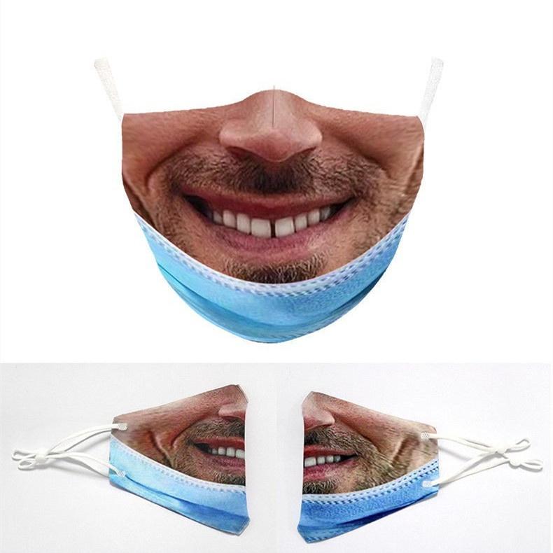 2021 Halloween Spoof 3D Printed Unisex Mask Wind and Dust Mask