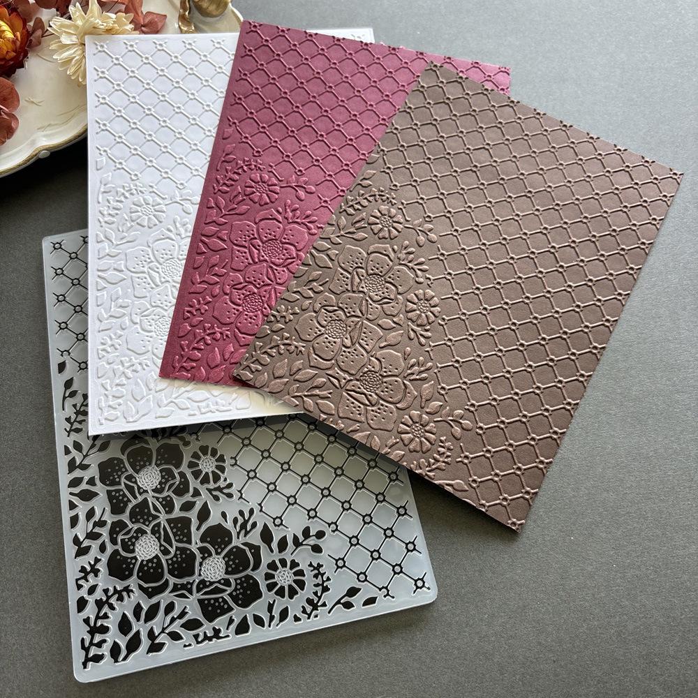 2D Grid Embossed Texture Board Mold for Crafting and Journals