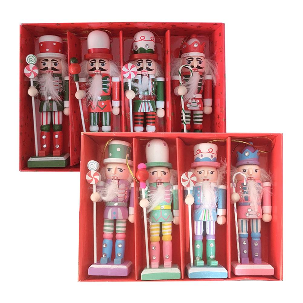 Beautifully Crafted 12CM Wooden Nutcracker Ornaments for Festive Use
