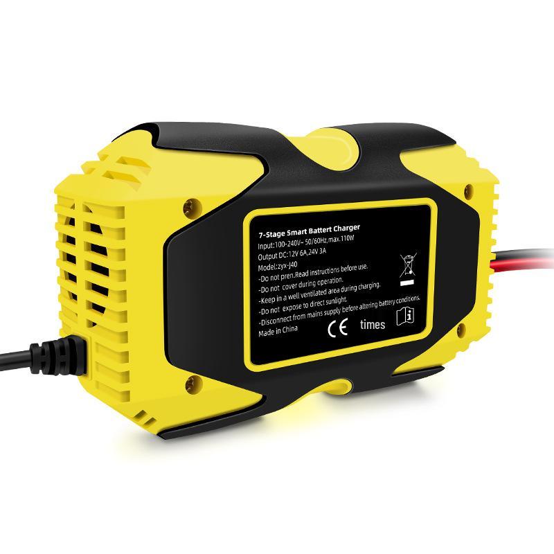 E-FAST Smart Charger for Lithium & Lead-Acid Batteries with Current & Voltage Display for Cars & Motorcycles