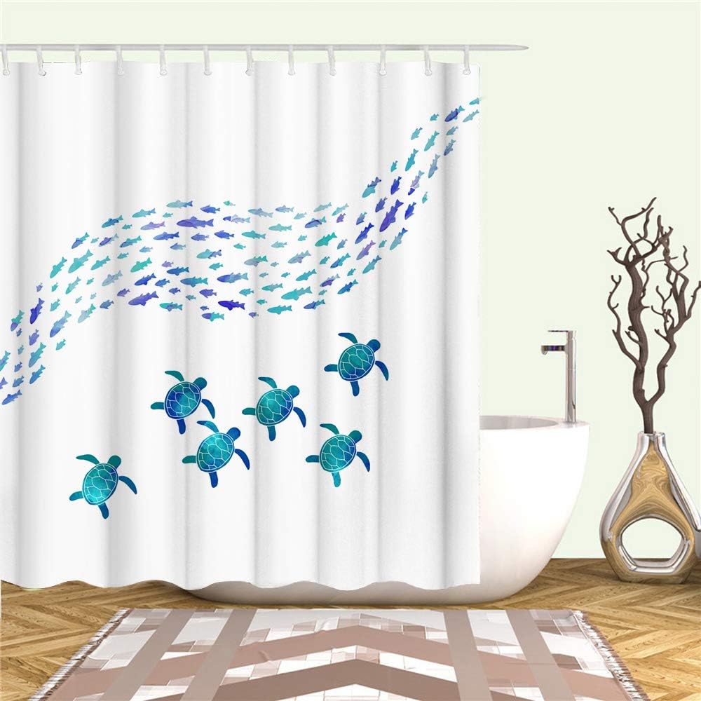 marine animal fabric bathroom curtain 180x 180cm home decoration waterproof shower curtain including hook