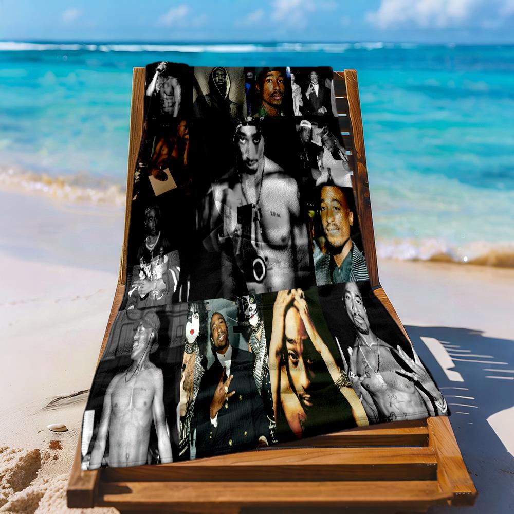 2pac Motiv Strandtuch Weich Langlebig Schnelltrocknend Bequem Leicht Geeignet für Sport, Reisen, Schwimmen, Yoga, Badezimmer, Strand und Pool