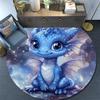 Blue Dragon Round Area Rug,Carpet Rug for Living Room Bedroom Sofa Playroom Decor,Non-slip Floor Mat