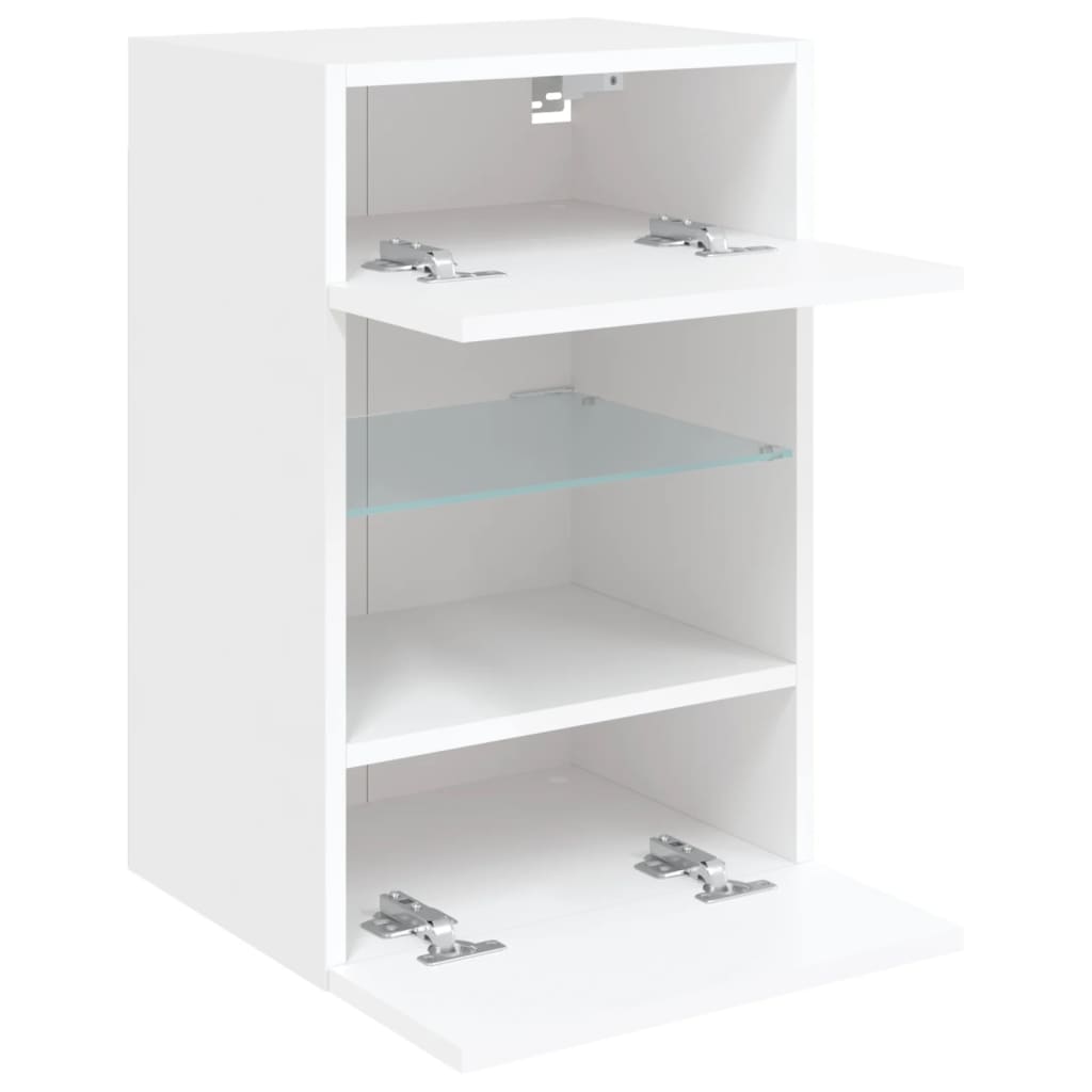 TV Wall Cabinet with LED Lights White 40 x 30 x 60.5 cm