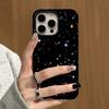 Sublimation Coated Glossy Phone Case Hard Plastic +TPU Soft TPU Shell Shiny Stars Black Patterned Full Protective Back Cover for iPhone Samsung