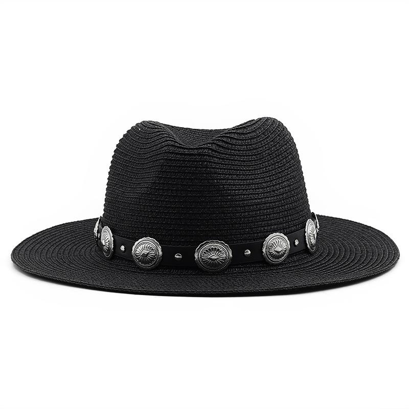 Spring and summer travel travel visor beach hat British style women's outdoor jazz hat sun protection straw hat