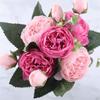 30cm 9 head DIY Decor Wedding Vintage Artificial Flowers  Silk Peony  Party Decoration  Rose bouquet