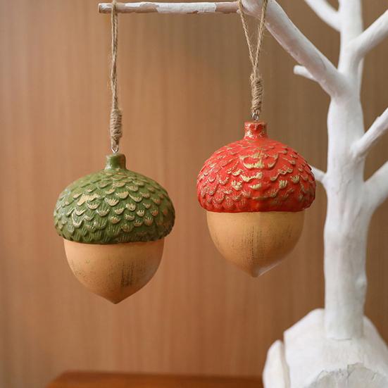 Christmas Ornament Rustic Wooden Acorn/Star Hanging Ornament Woodland Themed Holiday Decor for Tree Fireplace Farmhouse Decor