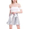High-Waist Bright Color Mini Skirt Women Nightclub Stage Show Skater Skirt Streetwear