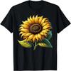 Yellow Sunflower Floral Watercolor Positivity Graphic T-Shirt
