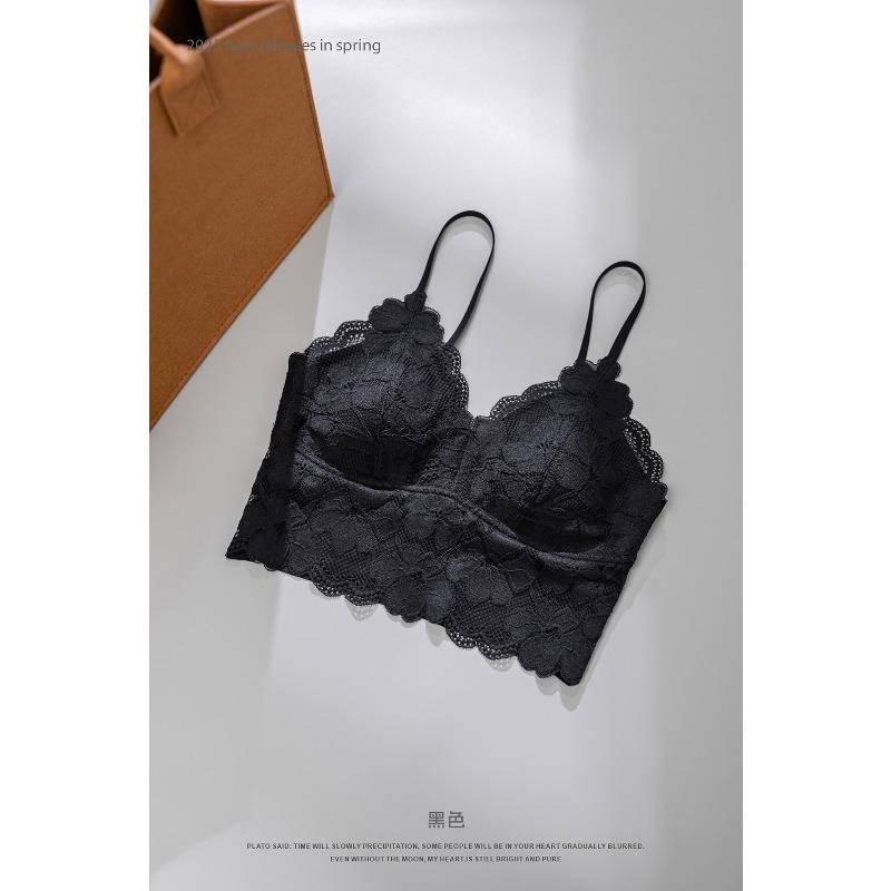 Big beauty back lace sling tube top, big chest, small gathering, integrated coaster, bottom underwear, women's collar can be worn outside