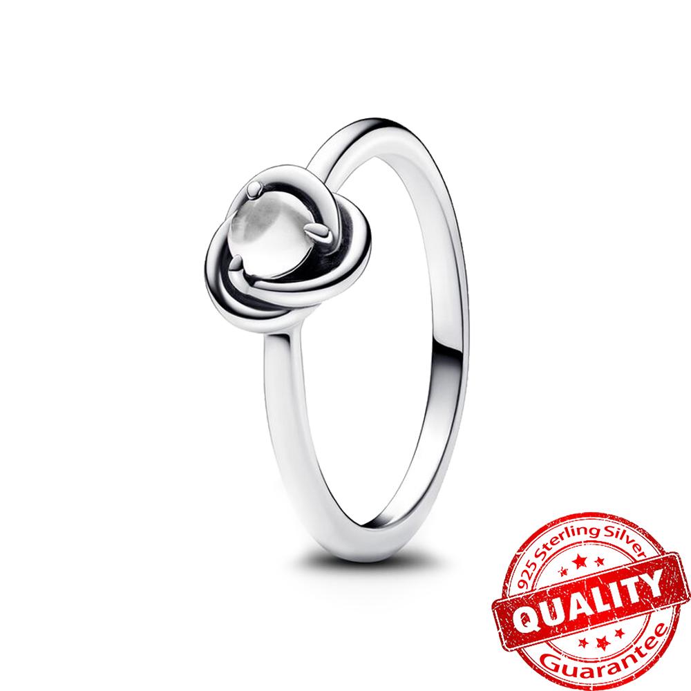 Neu S925 Sterling Silber Fingerring 12 Monat Birthstone Eternity Kreis Ringe Edlen Schmuck Geburtstagsgeschenk