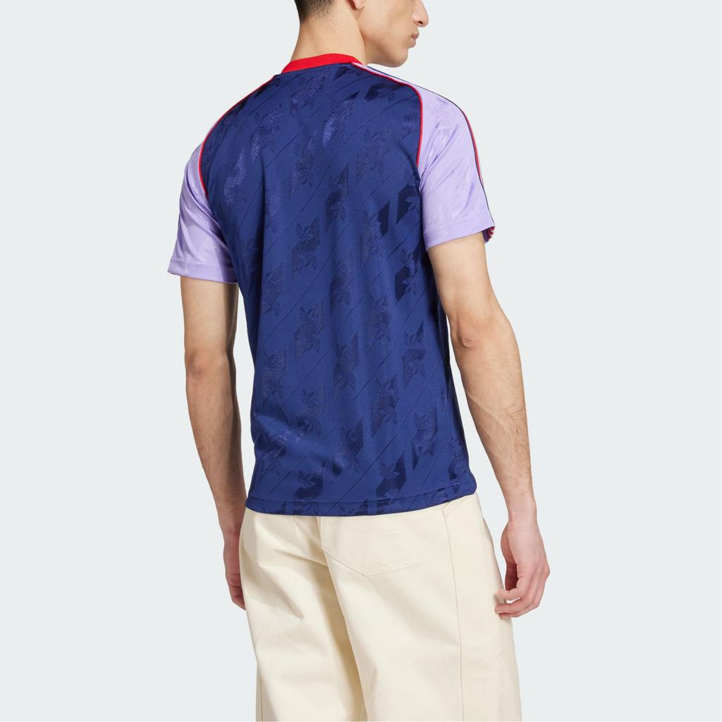 Adidas Originals Arsenal Series Comfortable Casual Retro Sports Short Sleeve Football Shirt Men Tops Night-Sky-Purple IS6505