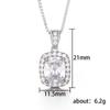 Sparkling Cushion Cut Pendant Necklace Elegant Halo Design Luxury Statement Jewelry for Women