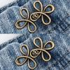 1-4 PZ Bottoni a Vita a Forma di Quadrifoglio Chiusura Regolabile Bottoni in Metallo-Stringitrici per Jeans Larghi Istantaneo Senza Cuciture per Pantaloni in Jeans