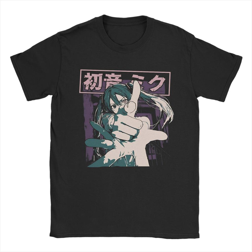 Hatsune Miku T Shirt Unisex Unisex Cotton Vintage Tshirt Round Collar Anime Tees Short Sleeve Clothes Gift Idea