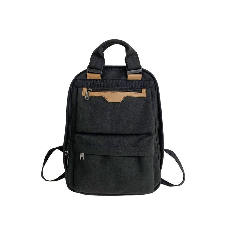 

Жіночий полотняний рюкзак Студентський шкільний маленький рюкзак чорний