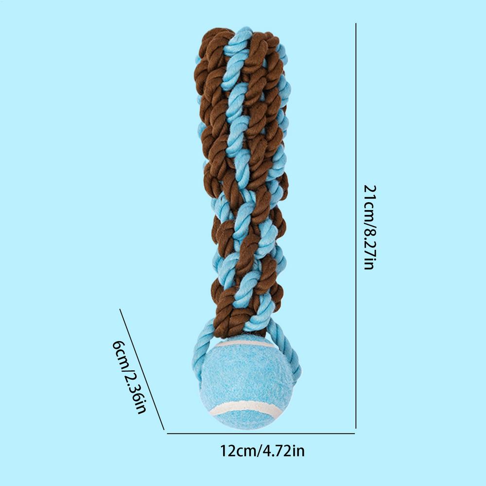 

Rope Ball Dog Toy Pet Teething Rope Ball Toy Tennis Ball Design Interactive Dog Toys for Home Park Backyard and Garden синій