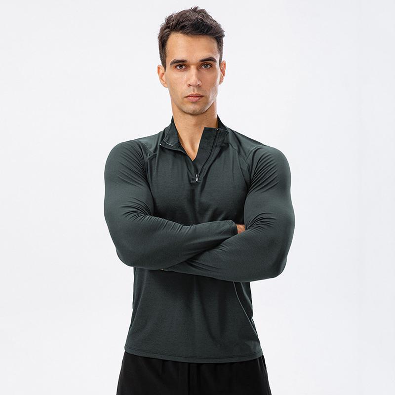 MUŽI Fitness Tričko s vysokou elasticitou Dlouhý rukáv Sportovní punčochové kalhoty Tréninkové košile Běžecké topy