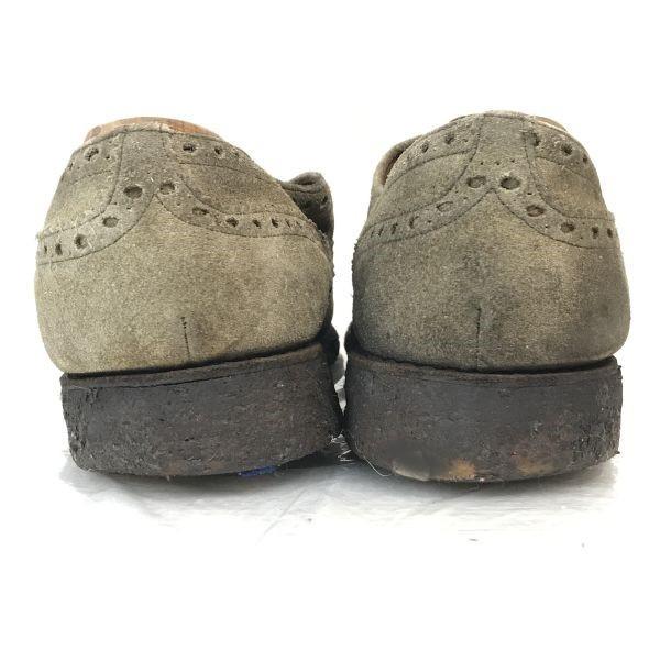 70er-80er Church’s Wildleder Kreppsohle Full Brogue Schuhe 28,5-29,5cm Khaki(GEBRAUCHT)
