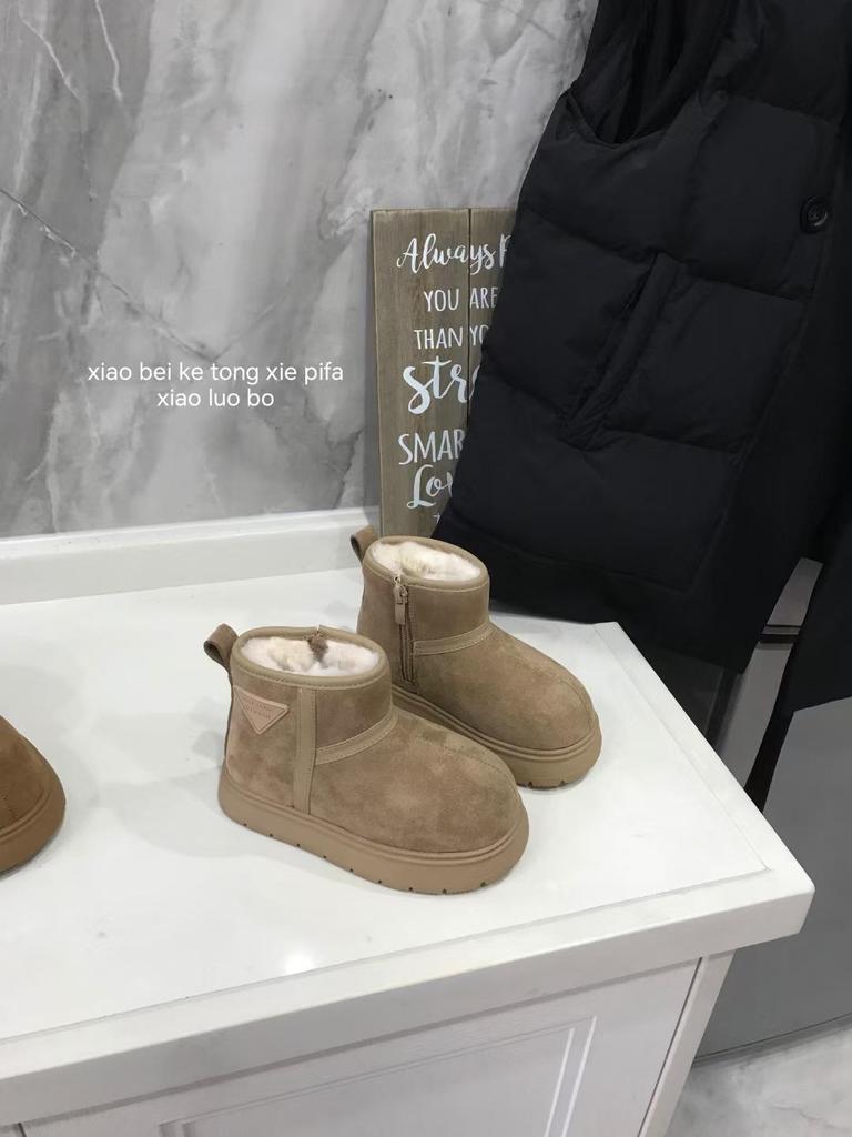 Baumwollgepolsterte Kinder-Schneestiefel 2025: Retro-Winterstil für Jungen und Mädchen