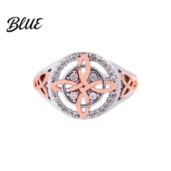 Cubic Zirconia Ring Women Handmade Wizard Knot Finger with Nature