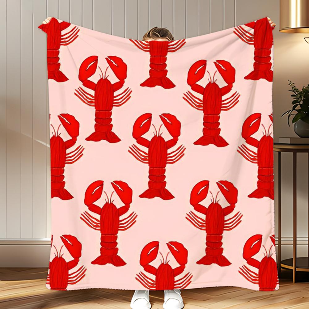 Popular Art Theme Colorful Fish Throw Soft Coral Fleece Blanket 310gsm Fluffy Warm Throw for Sofa Bed Couch Bedroom Decor