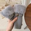 Womens Warm Knitted Fingerless Gloves With Touchscreen Capability Winter Fashion Accessory Soft Acrylic Design