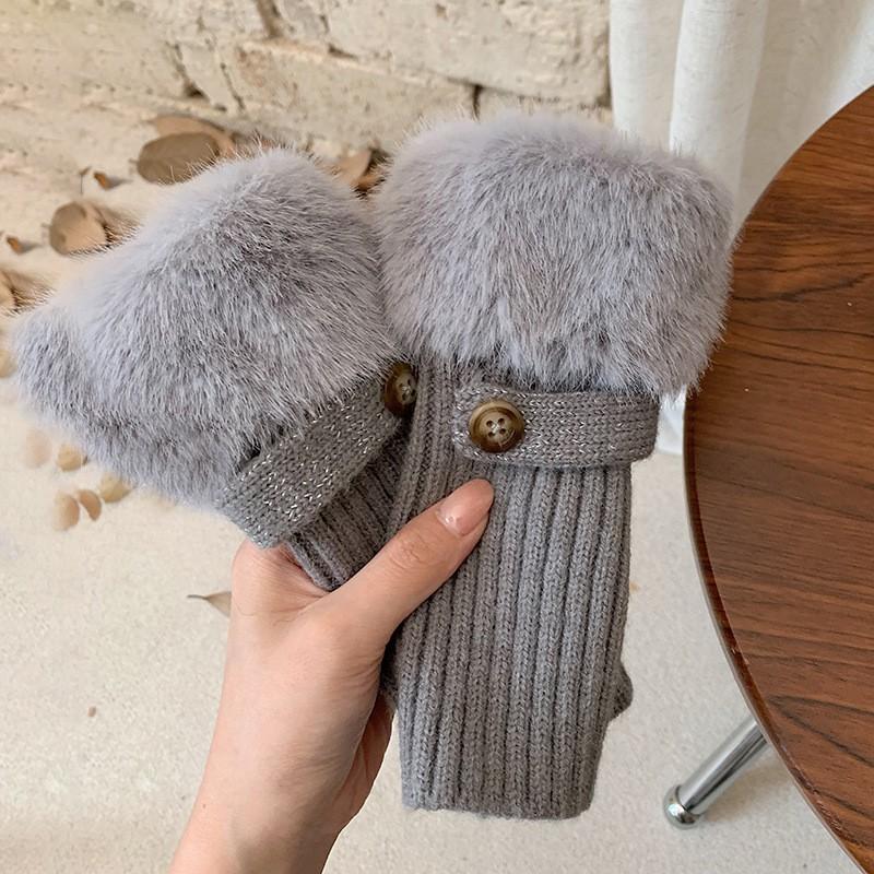 Womens Warm Knitted Fingerless Gloves With Touchscreen Capability Winter Fashion Accessory Soft Acrylic Design