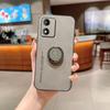 Sheepskin Leather Ring Stand Holder Phone Case For Motorola Moto G85 E13 5G E14 Matte Lens Protection Shockproof Back Cover