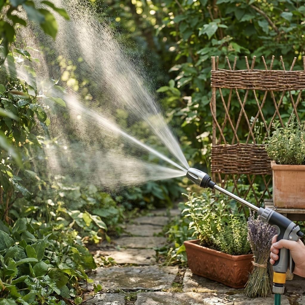 Hochdruckreiniger Spritzpistole mit verstellbarer Düse, langem Strahlrohr, Schlauchadapter und Seifenspender für die Auto- und Gartenreinigung