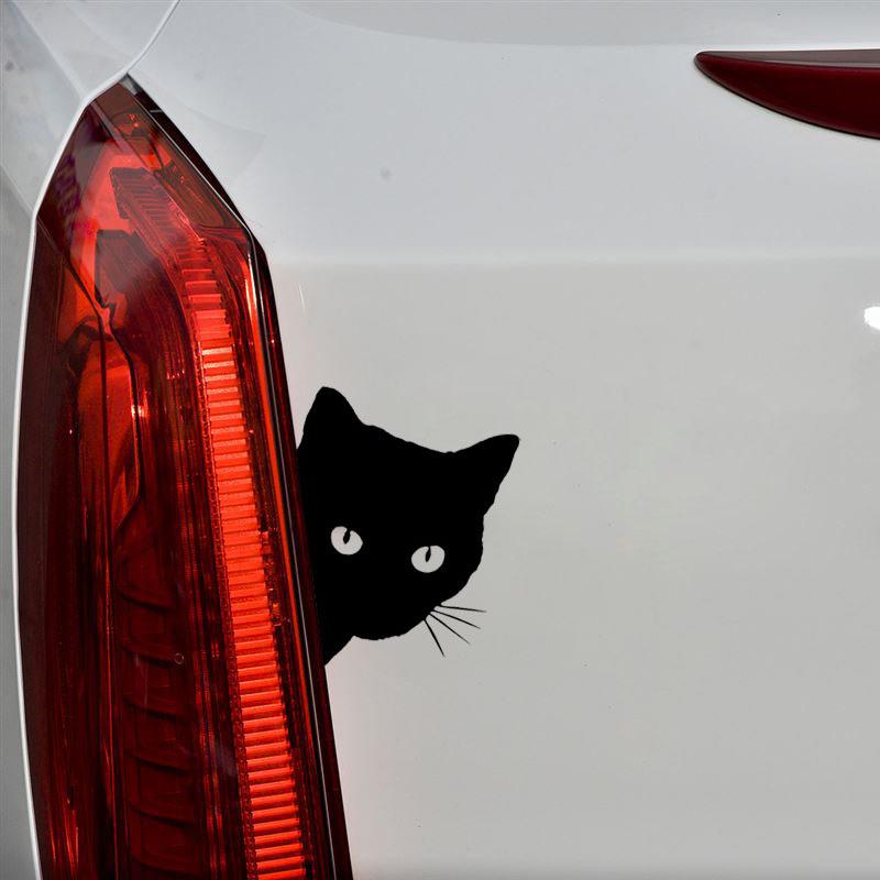 1/2Pcs Funny Car Cat Peeking Sticker Car Window Decoration Vinyl Decals 12x15cm Car Stickers Auto Exterior Decoration Decals
