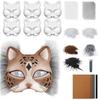 42 Stück Handgemachte Katzen Gesichts Kostüm Sets Filzstoff Tier Masken Kostüm Requisiten Zubehör Geeignet für Halloween Kostümparty