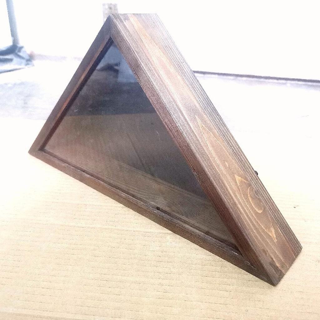 Holz Flaggenvitrine mit Glasfront zur Aufbewahrung von Nationalflaggen Aufbewahrung Dreieckskasten Wohnzimmer- oder Bürodekorationen