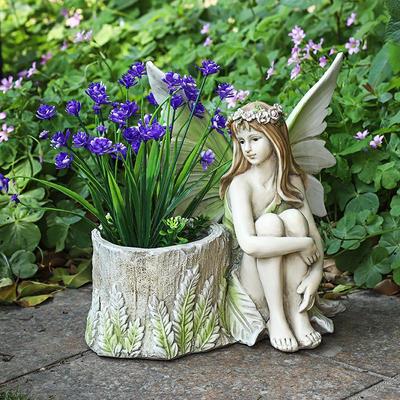 Europäische Blumenfee Harzstatue Gartendekoration