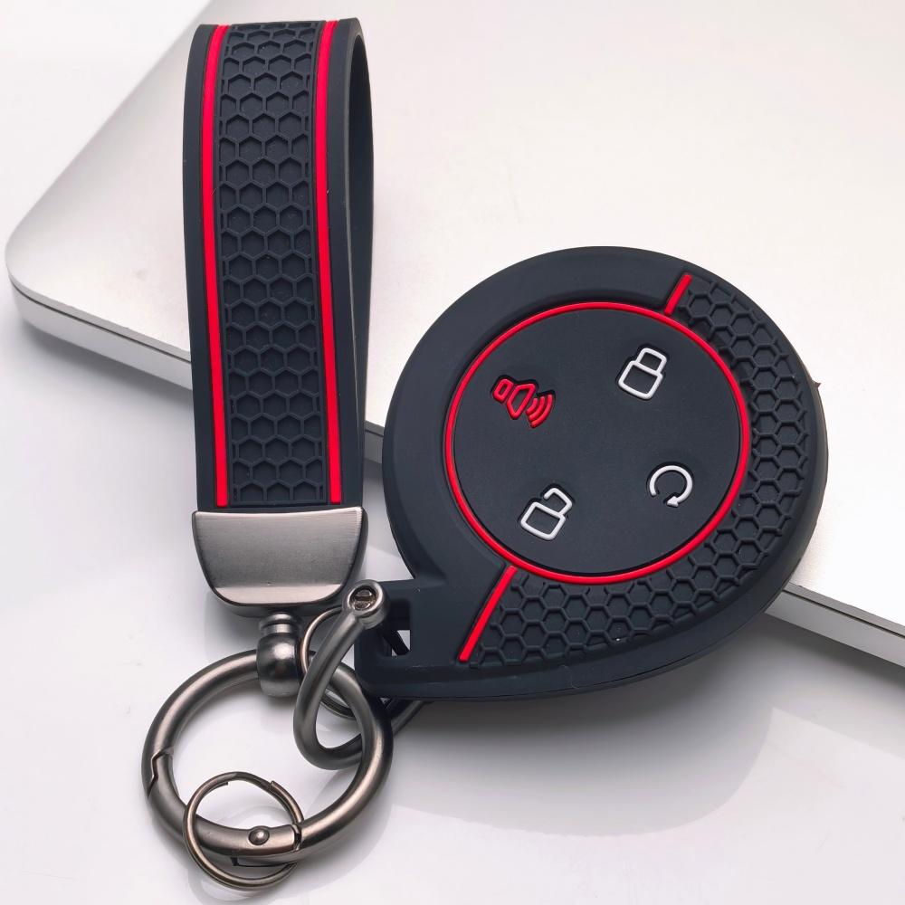 Key Cover for Great Wall Mountains Seas POER Truck with Keychain Anti-Scratch Anti-Drop Waterproof Dustproof Soft Rubber Protector GWM Cannon Alpha