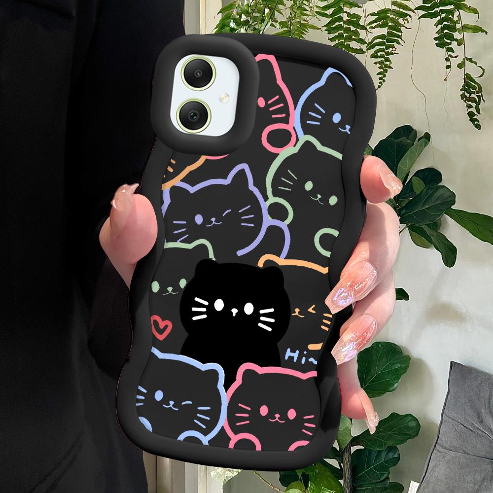 Cartoon Colorful Cats Soft Phone Cover for Samsung Galaxy A52 A73 A12 S24 Ultra 5G S23 S22 S21 S20 FE Wave Edge Shockproof Protective Rubber Case